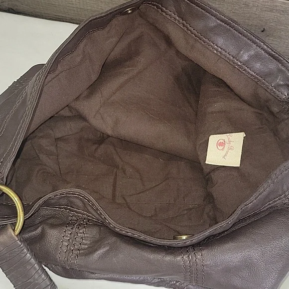 Lucky Brand Brown Leather Crossbody Bucket Shoulder Bag - Picture 7 of 11
